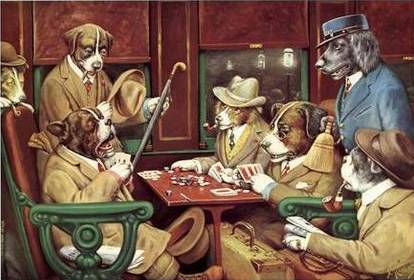 Cassius Marcellus Coolidge "Psy grające w pokera"