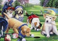 “Golfing Puppies” by Jenny Newland