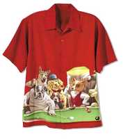 Red dogs playing pool shirt
