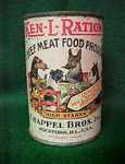 Dog food can with dogs playing poker label
