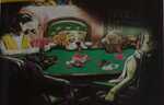 Anti smoking advertisement featuring dogs playing poker