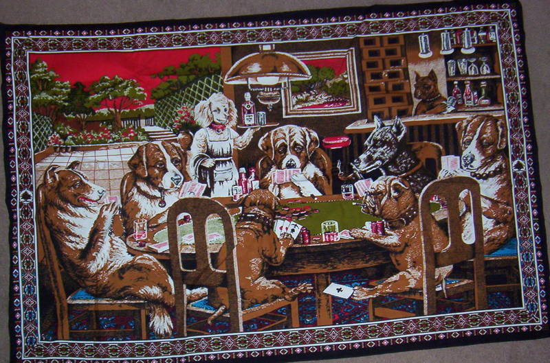  and cheesy dogs playing poker wall tapestries.