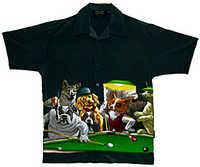 Black dogs playing pool shirt